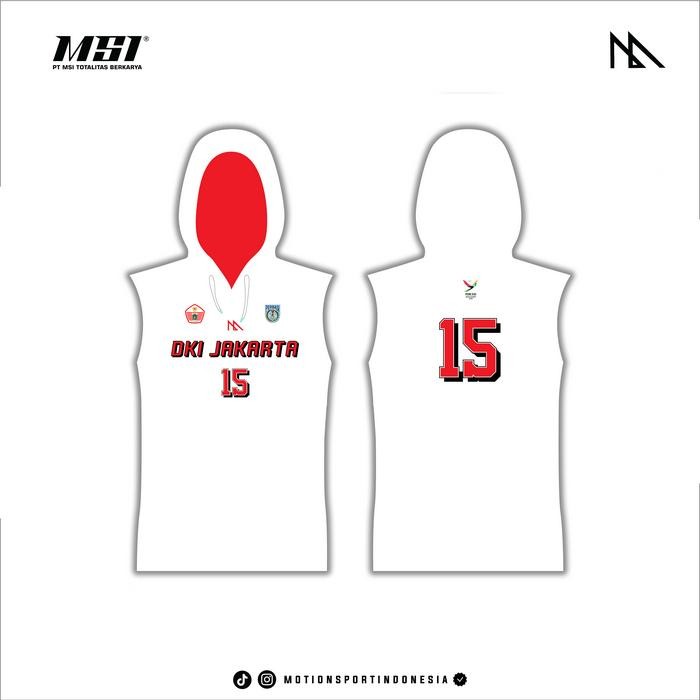 Shooting Shirt Hoddie MSI - PON DKI Jakarta Black & White