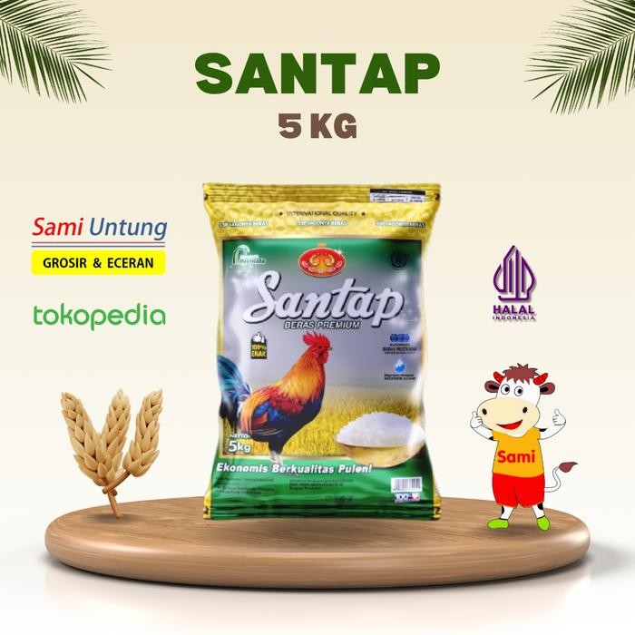 

Terlaris Beras Premium Santap @5Kg - Ssp Sami Untung