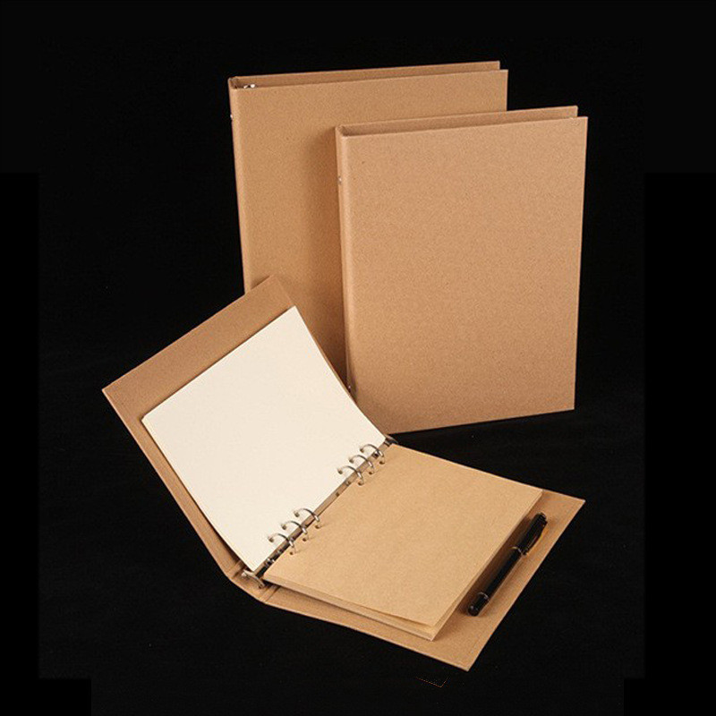 

A5 A6 B5 A4 Vintage Kraft Paper Cover Binder Office Storage Advanced Business Notebook Stationery