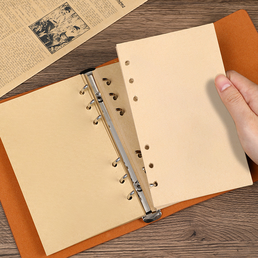 

Nostalgic Fallen Leaf Spiral Ring Diary Vintage Leather Cover Travel Personalized Binder With Kraft