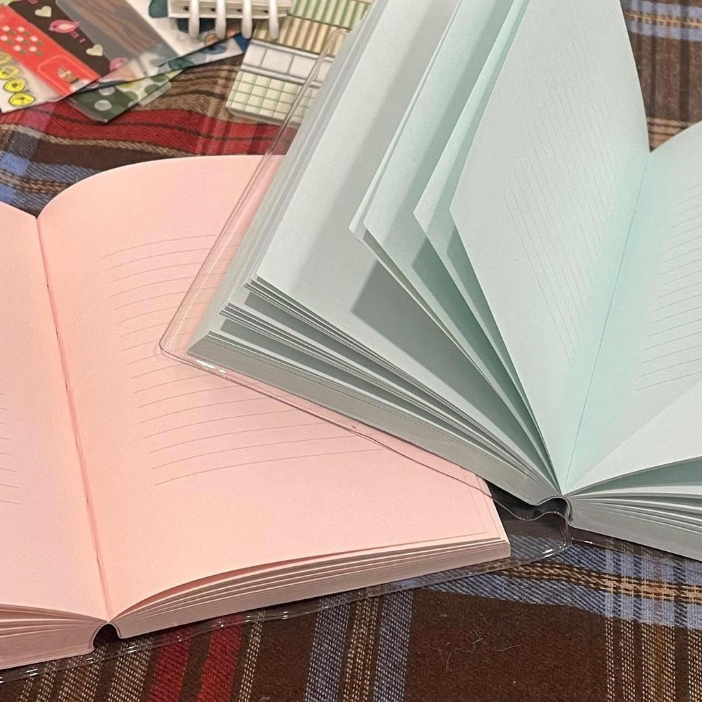 

Thicken Notebooks Transparent Pu Soft Cover Notepad Journal Handbook Blank Inner Horizontal Office