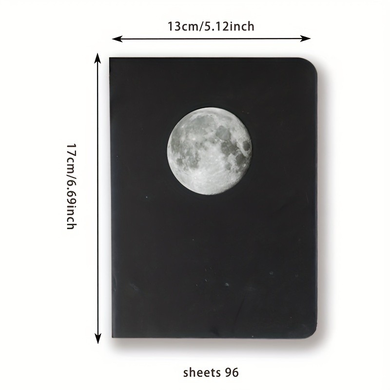

B6 Creative Hardcover Notebook,Planetary Series Cover All Black Cardboard 96Sheets/Book,Writing