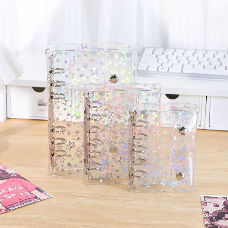 

M5 A6 A7 Transparent Star Loose Leaf Binder Cover Journal Sketchbook Accessories Diary Office