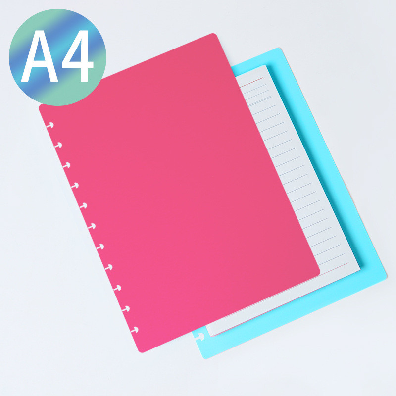 

2Pcs A4 Mushroom Notebook Replacement Cover Mushroom Hole Pp Notebook Cover Color Binder Spare Cover