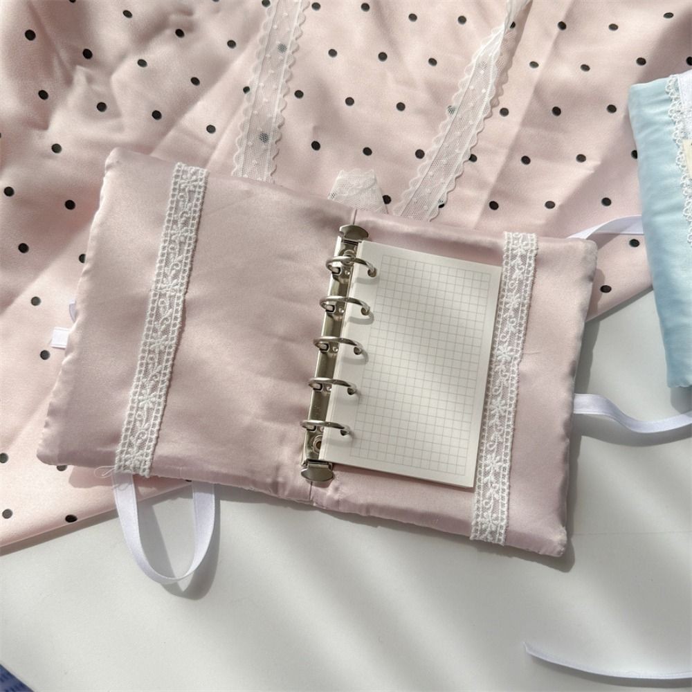 

Photocard Holder Loose Leaf Scrapbook Notebook Cover 5 Holes M5 Handbook Cover Case Lace Bow Ins