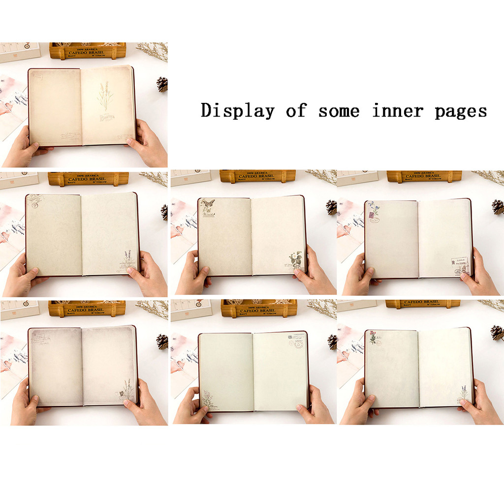 

Retro Notebooks Color Page Flower Theme Illustration European Style Hardcover Scrapbook Personal