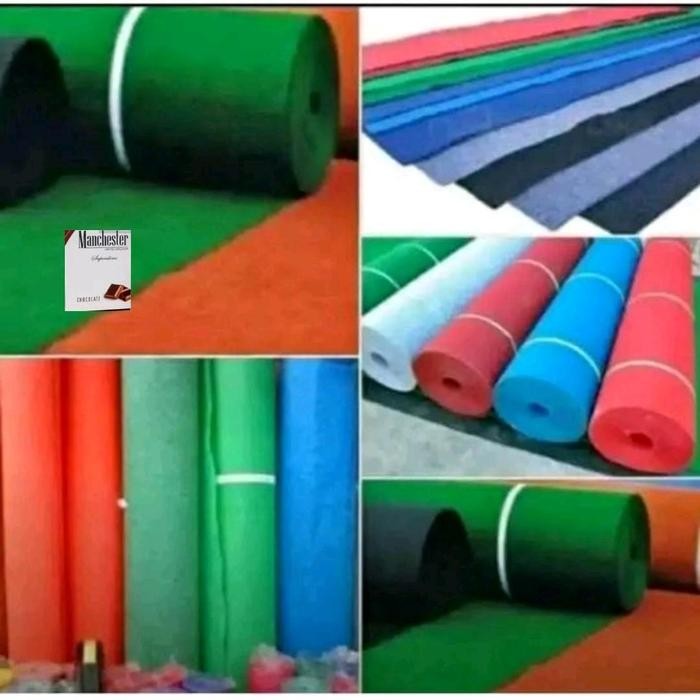 MC COKLAT Karpet Salur Bludru Meteran Polos Masjid Panggung Kantor