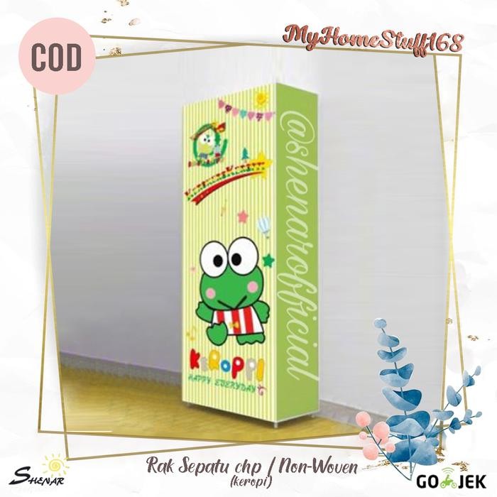 Shenar Rak Sepatu 10 Susun 9 Rangka Kain Karakter Rak Baju/Rak Tas/Rak Serbaguna Bongkar Pasang