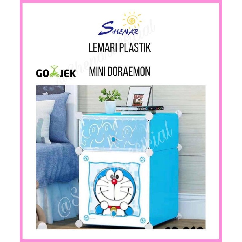 Shenar Lemari Sisi Ranjang Plastik / Lemari Pakaian Portable / Lemari Serbaguna Mini Hello Kitty