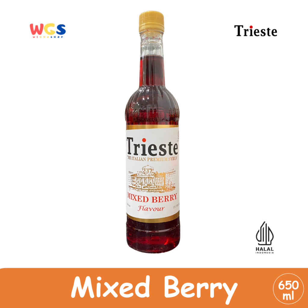 

READYY! Trieste Mixed Berry Flavor Syrup Premium 650ml - Halal MUI - Minuman Kekinian - Bubble Tea -