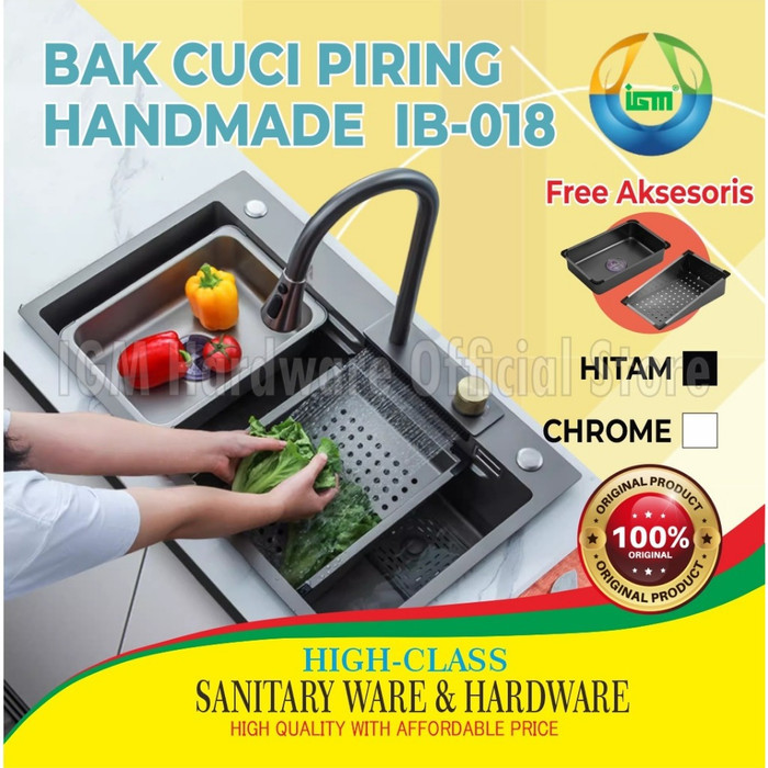 BAK CUCI PIRING STAINLESS KITCHEN SINK HANDMADE IGM IB-018 [TERLARIS]