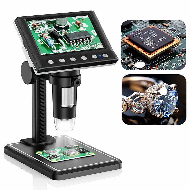 NEW Hayve 4.3'' Digital Microscope 1600X USB Microscope 1080p Soldering Microscope with 8 LEDs Compa