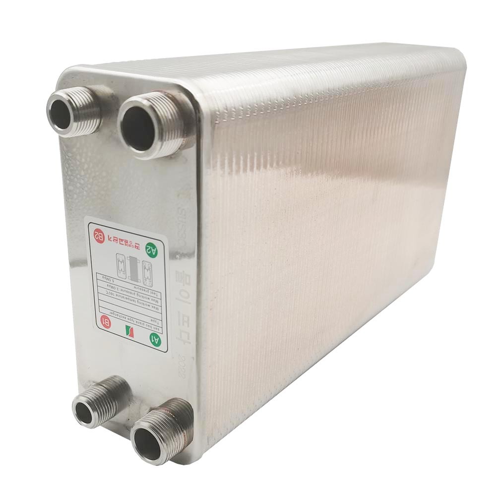 NEW 120 Plates Stainless Steel Heat Exchanger Brazed Plate Type Water Heater Chiller Cooler Counter 
