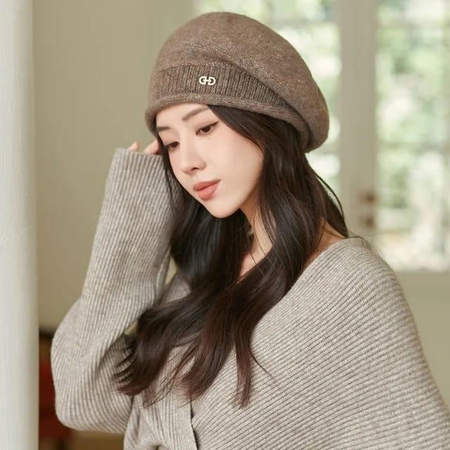 TERLARIS Topi Baret Rajut Wanita Model Korea Cantik dan Anggun SALE