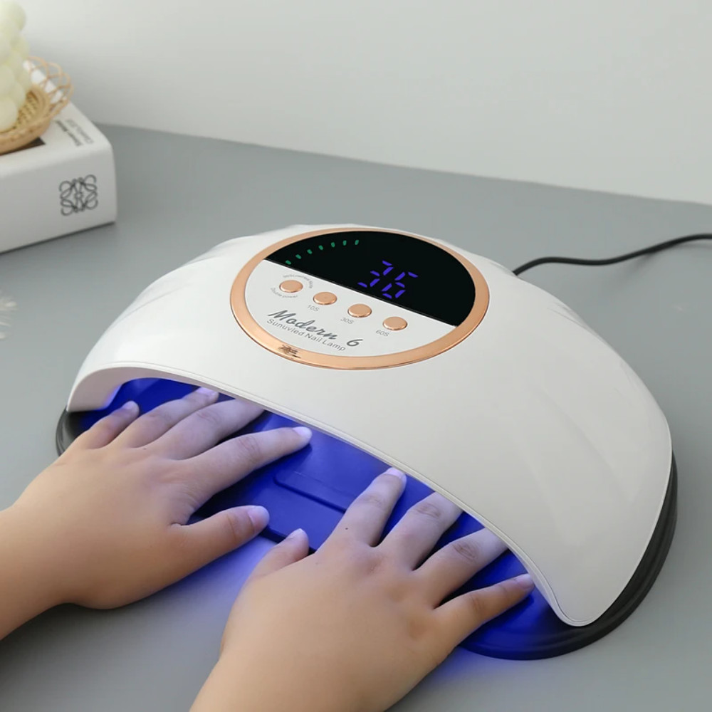 

6 Lampu Pengering Cat Kuku UV Sensor Pengering Kuku Layar LCD 6 UV Nail Polish Dryer Lamp Nail Dryer Sensor LCD Display Warna Putih