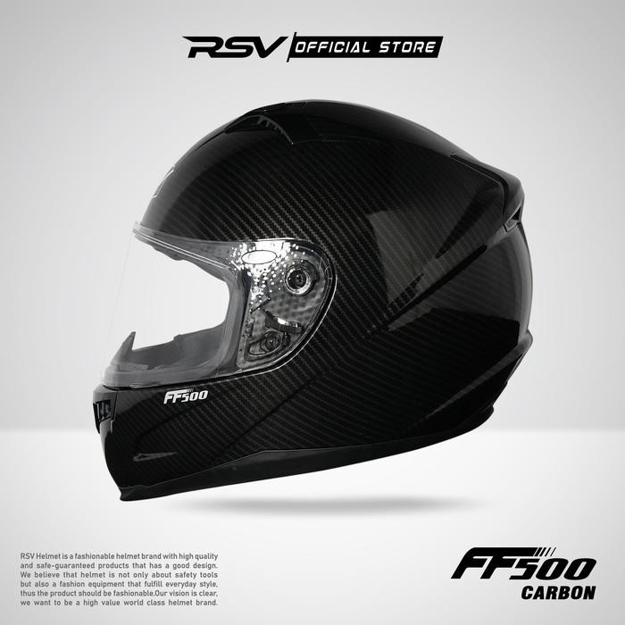 PREMIUM Helm RSV FF500 Carbon Glossy Single Visor - Full Face