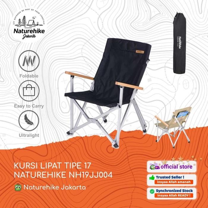 PREMIUM KURSI LIPAT NATUREHIKE TIPE 17 NH19JJ004 CAMPING PORTABLE OUTDOOR