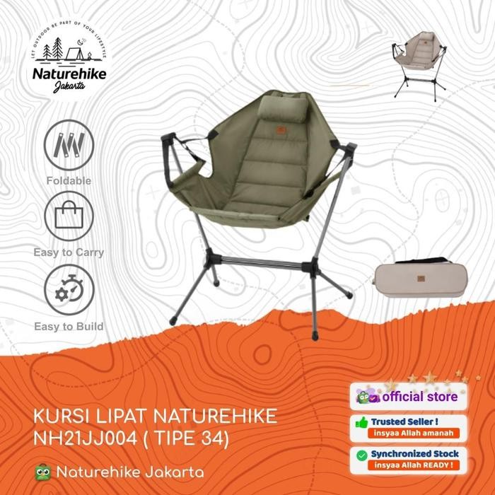 PREMIUM KURSI LIPAT / PORTABLE / OUTDOOR CAMPING NATUREHIKE NH21JJ004 TIPE 34