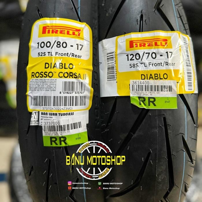PREMIUM Paket Pirelli Diablo Rosso Corsa II 2 uk 100/80-17 & 120/70-17 DRSPORT
