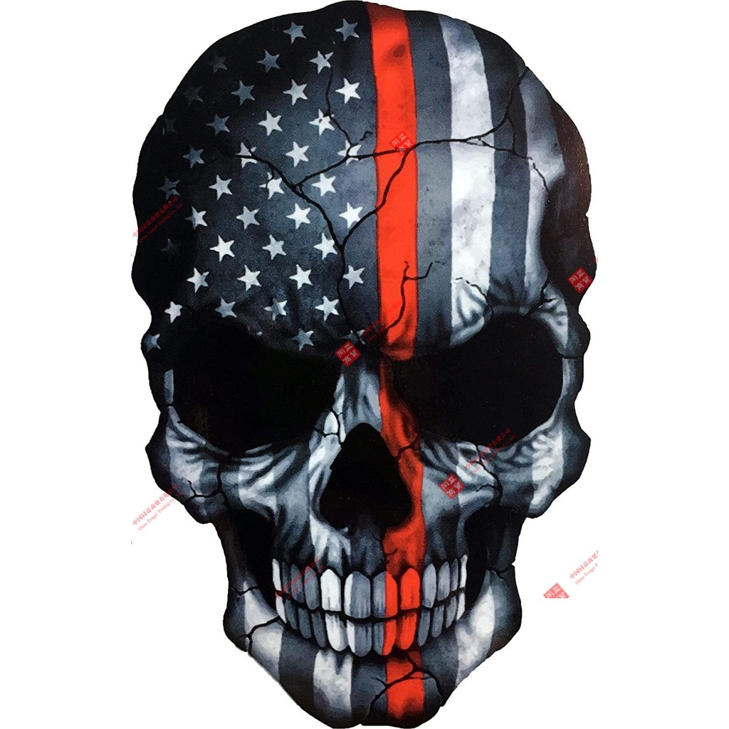 Kepribadian Stiker Mobil Setan Hantu Monster Zombie Bendera Amerika Tentara Militer Logam Stiker Ber