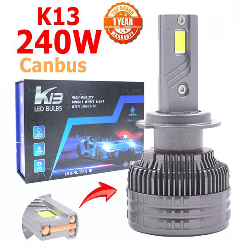 K13 240W H7 Bohlam LED H11 H1 9005 H7 Kit Lampu Depan LED Lampu Mobil Lampu Kabut H7 9006 H8 H9 H4 L