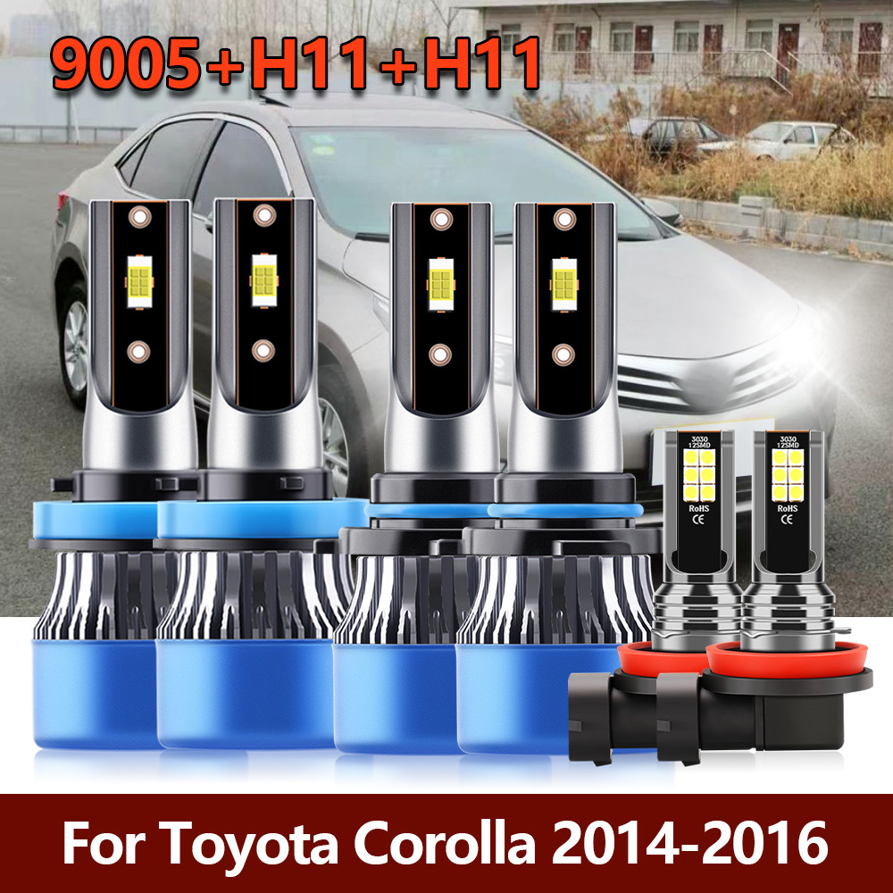 6x Kit Lampu Depan LED Tinggi Rendah 9005 H11 Terang CSP Bohlam Mobil Depan + Lampu Kabut Lampu Komb