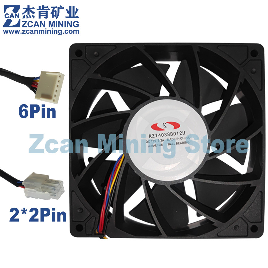 Kipas Whatsminer M20 M21 Baru D1 D3 M10 Pendingin 6pin 14038 Kipas KZ14038B012U 12V 7.2A M30 M31 M32
