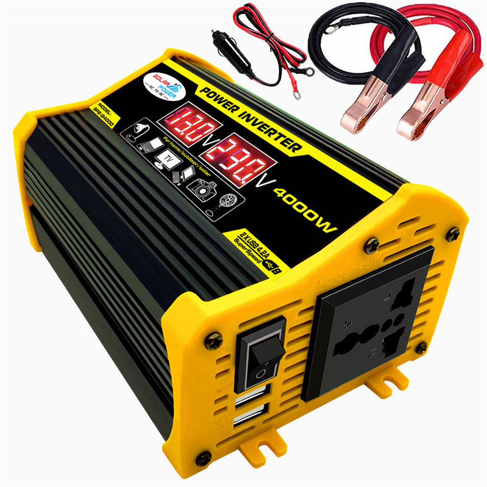 Inverter Portabel Inverter Daya Mobil DC12Volt Ke AC110/220Volt Transformator 4000W Inverter SineWav