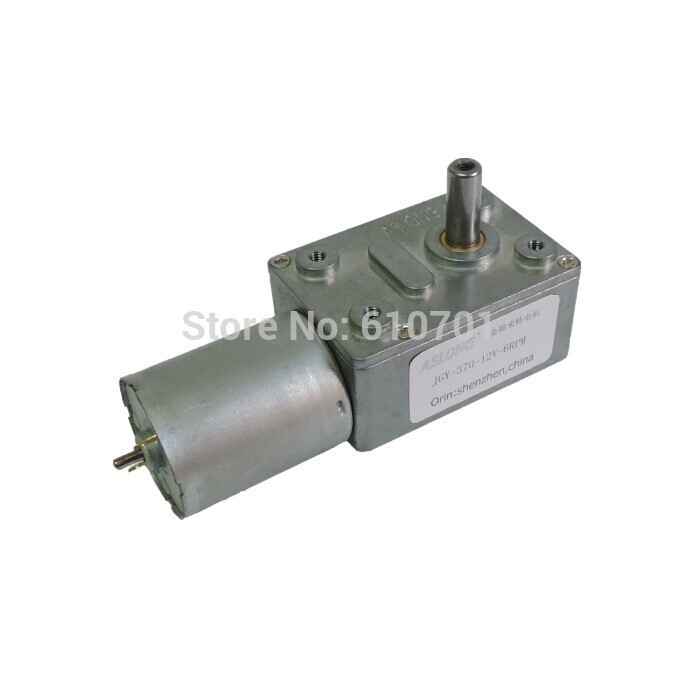 6V 12V 24V Kotak Roda Gigi Cacing Persegi Panjang 2 Terminal Listrik DC Motor Beroda JGY-370 375/237
