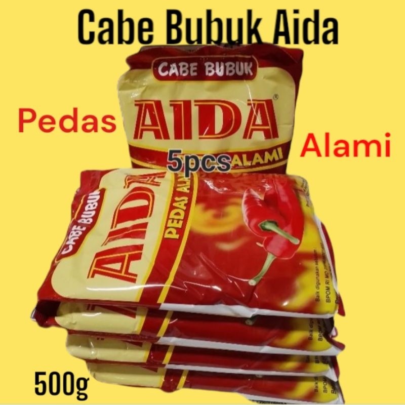 

SANS PAKET HEMAT ( 5 Pcs ) Cabe Bubuk AIDA ( CABE GILING) 500g