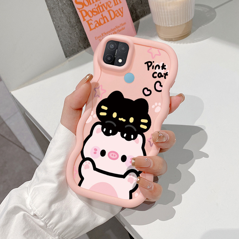 Casing Untuk OPPO A15 A15s A35 4G Case Casing HP Kesing babi grafiti Softcase pelindung silikon cang