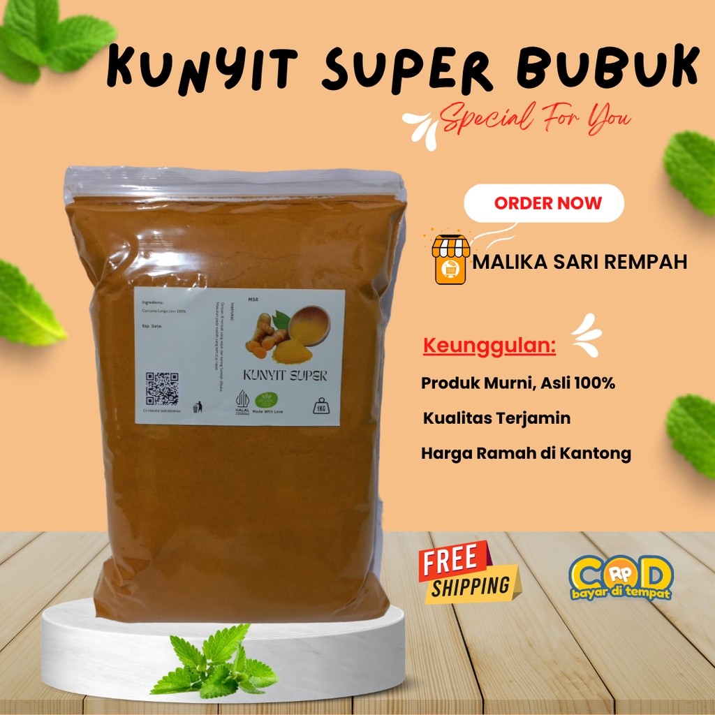 

SANS Kunyit Bubuk Murni [ 1 KG ]-MsR Tumeric Powder Grade A [1 kg]