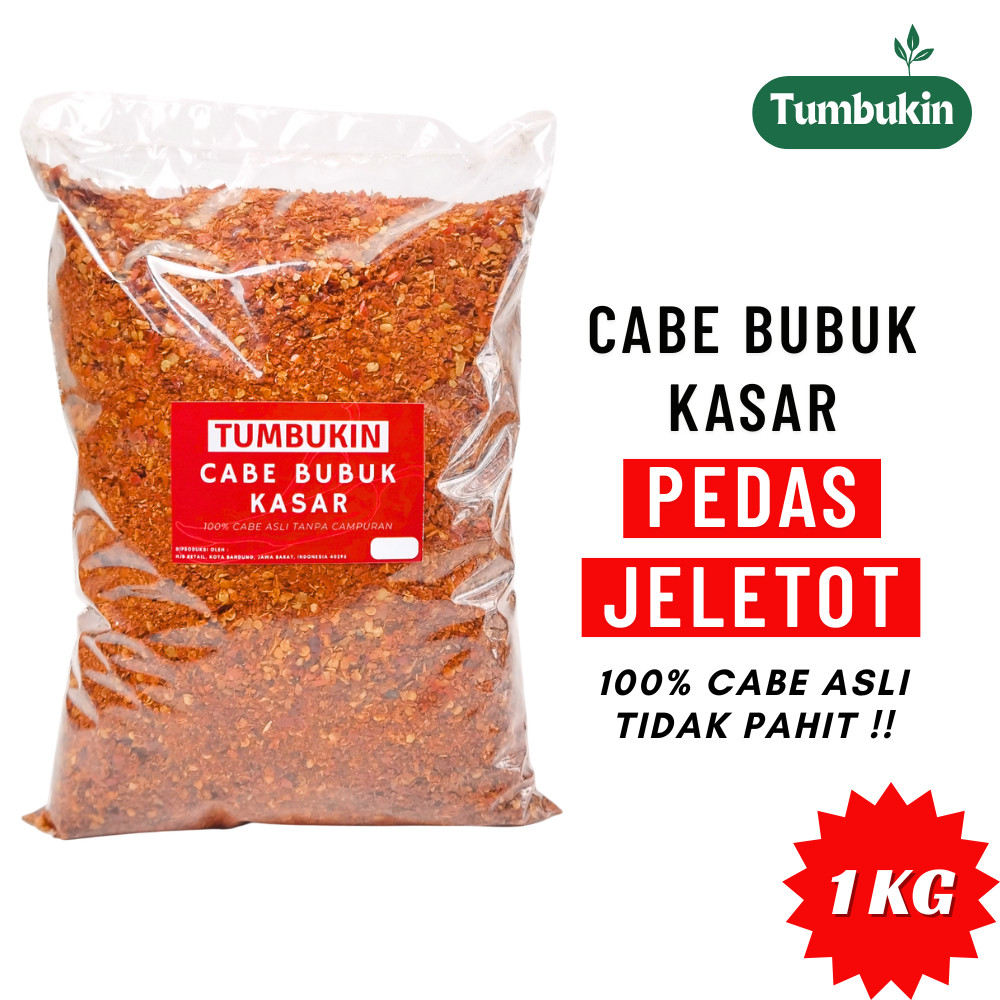 

SANS TUMBUKIN Cabe Bubuk Kasar / Cabai Jeletot Extra Pedas [TANPA CAMPURAN] 1Kg