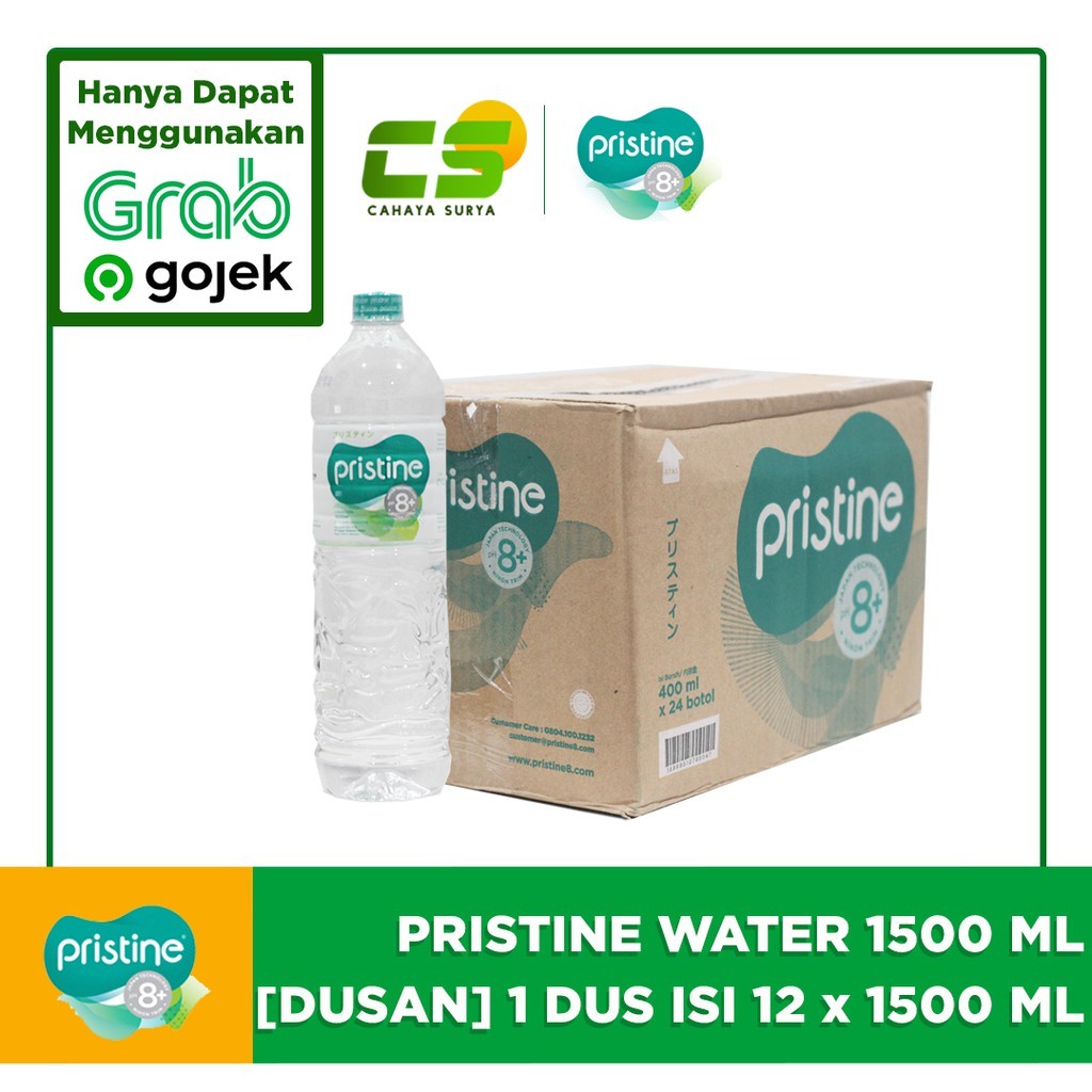 

PRISTINE WATER 8+ [DUS/KARTON] 12 X 1500 ML GRAB/GOSEND ONLY TERLARIS