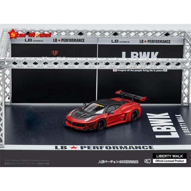 Terlaris Star Model 1/64 Lbwk Lb Silhouette Ferrari 458 Gt Red Diecast
