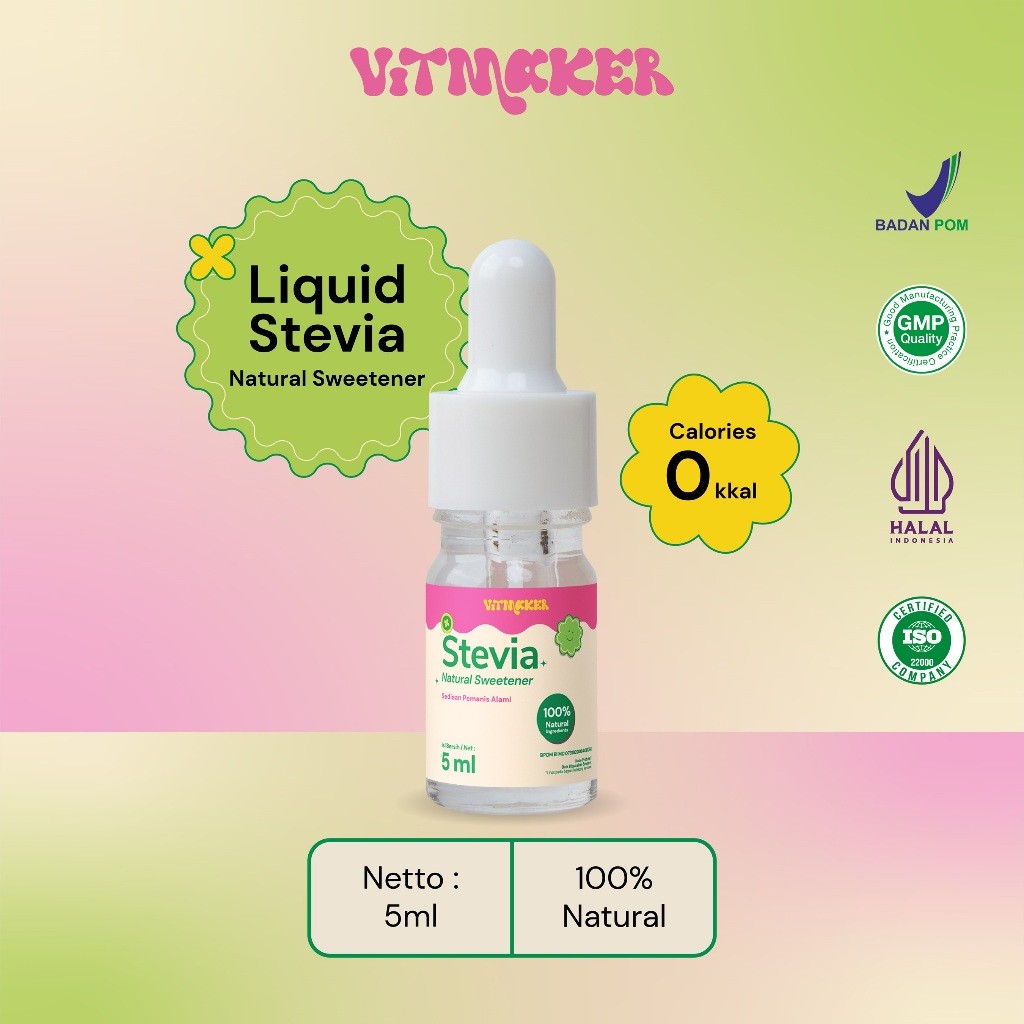 

Free Bag Charm [BUNDLE] Stevia 15ML+5ML Vitmaker Liquid Stevia Pemanis Alami (Pengganti Gula Dengan