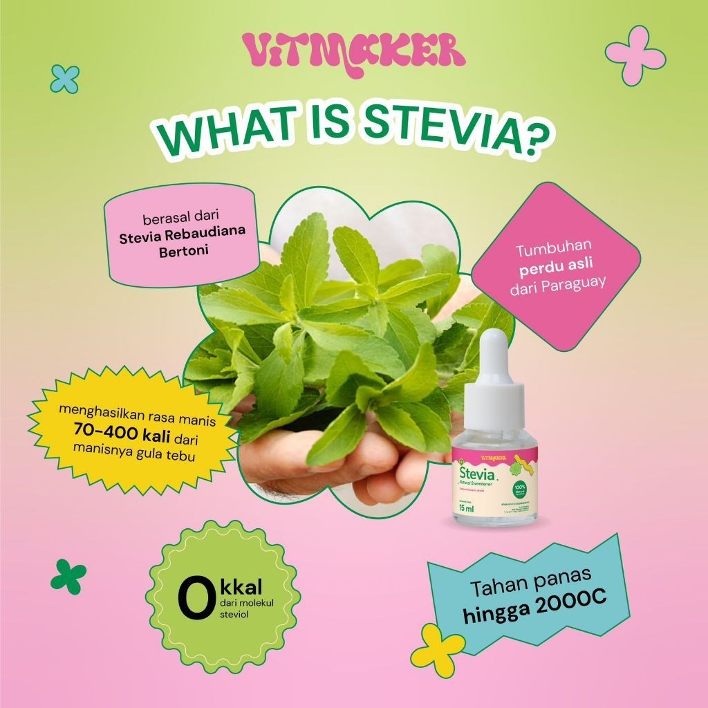 

[BUNDLE STEVIA PORANG] Vitmaker Liquid Stevia Pemanis Alami 5ML & 15ML + Vitmaker Mie Porang Rasa