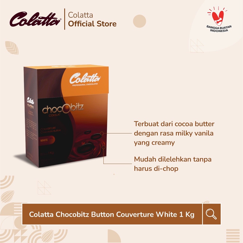 

Colatta Chocobitz Button Couverture White - Coklat Putih Batang 1Kg