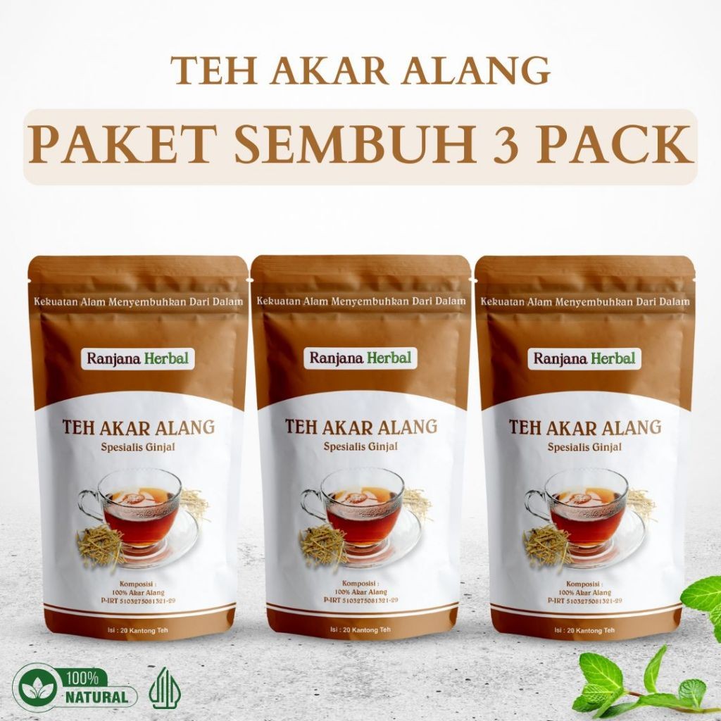 

RATU Teh Celup Herbal Akar Alang-Alang Paket Sembuh 3 Pack Obat Gagal Ginjal Cuci Darah Kemih