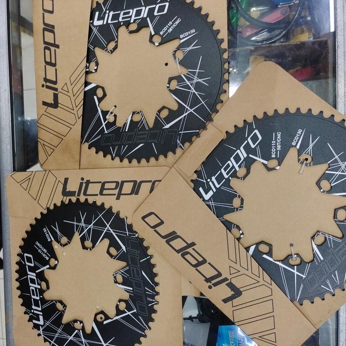 LITEPRO CHAINRING OVAL 56 58 T BCD 110 / BCD 130 MULTI SPEED ALLOY