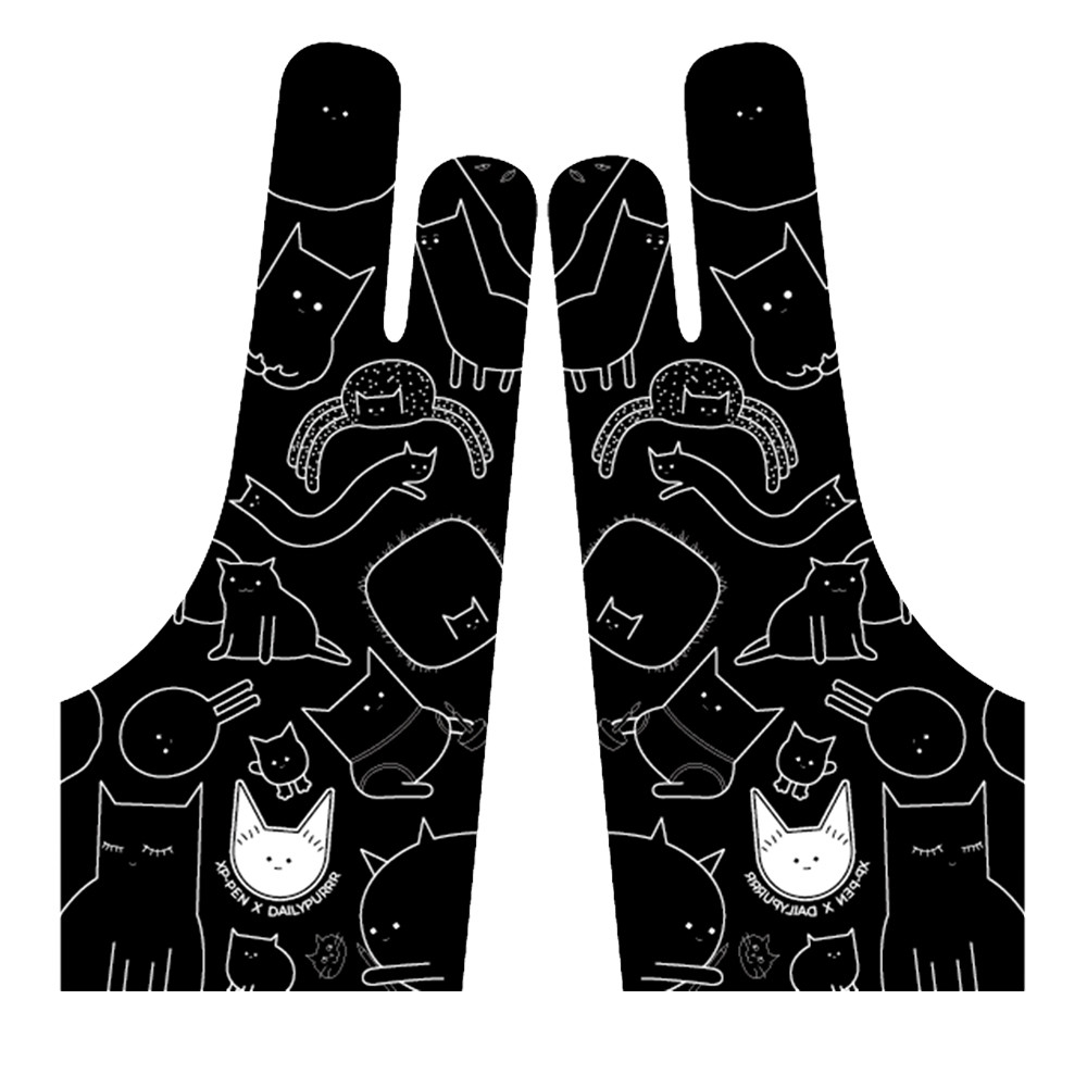 XPPen Artist Anti-fouling Glove Comfortable Free Size Cute Cat Glove for Drawing Tablet / Drawing Di