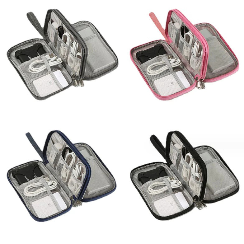 RB2233 Pouch Dompet Travel Double Layers Mini Storage Organizer Cable Cord