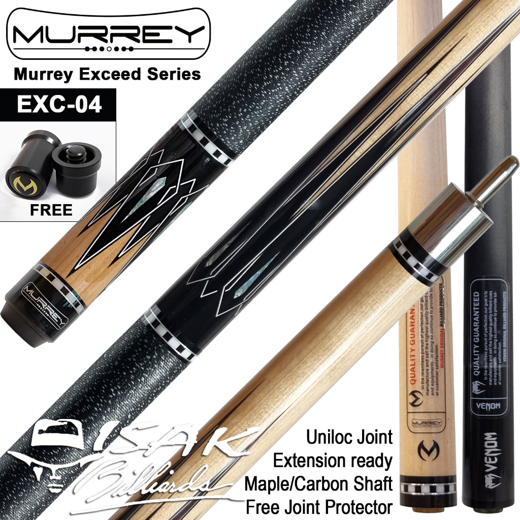Murrey Exceed EXC-04 Cue Uniloc Maple Extension Bumper Stick Billiard