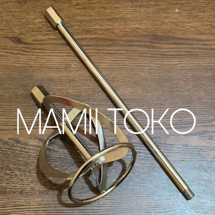 Stik pengaduk cat semen Mixer adonan Stainless Gagang bor mixer HL