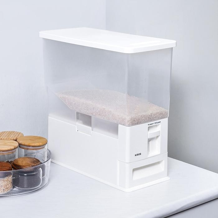 

AZKO Kris Fifo Tempat Beras - Putih Rice Container Food Grade Kotak Beras Wadah Penyimpanan Beras