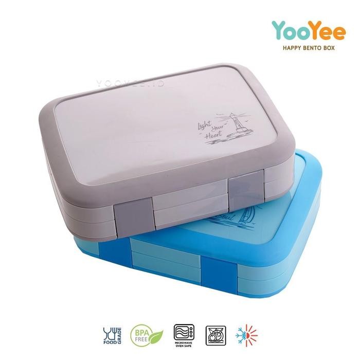 

Yooyee 619 Kotak Makan anti nyampur 3 sekat biru kitchenware Blue