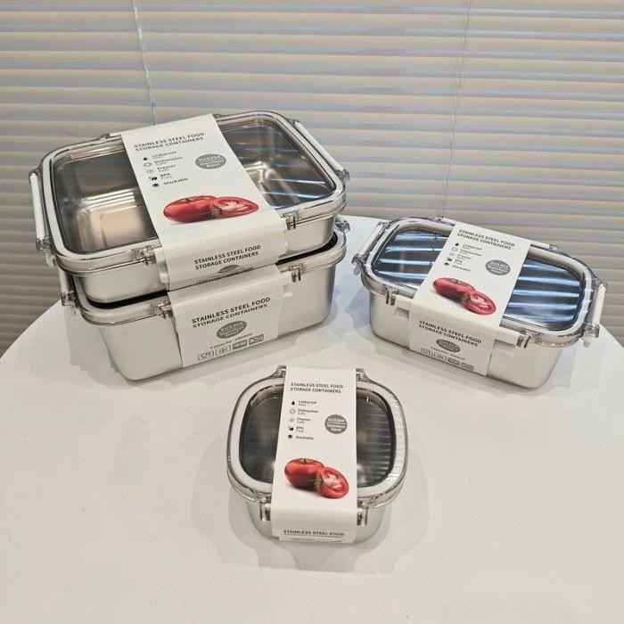 

Food Container Storage Box Stainless Steel / Kotak Makan Anti Tumpah