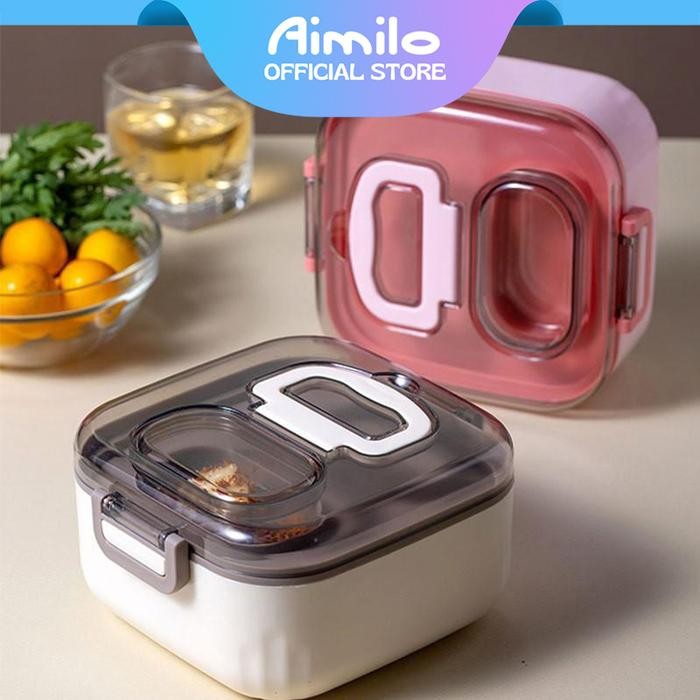 

[READY] Aimilo Tempat Makan Anak Sekolah Free Sendok Dapat Digunakan Untuk Microwave Kotak Bekal