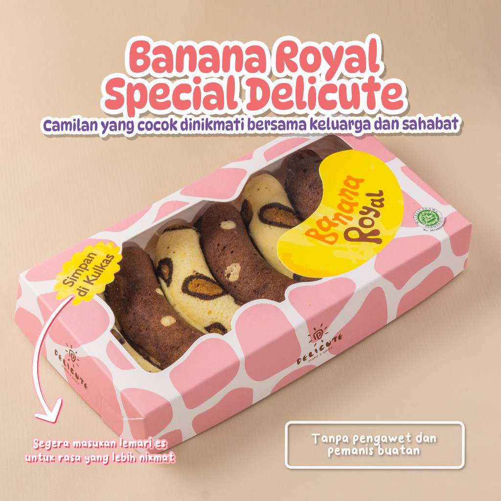 

Banana Royal Spesial Delicute - Bolu Berbentuk Pisang Dengan Fla Spesial