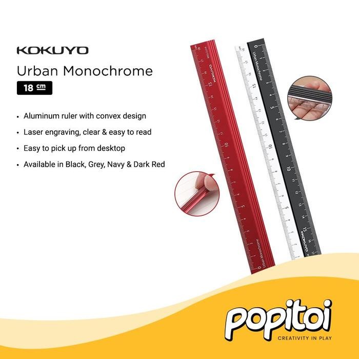

KOKUYO Urban Monochrome PC Aluminum Straight Ruler 18 cm Penggaris Aluminium